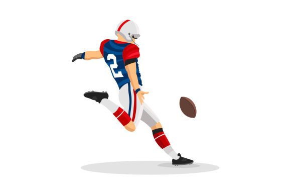 American Football Player Blue Red: Sports Crafts Design Review