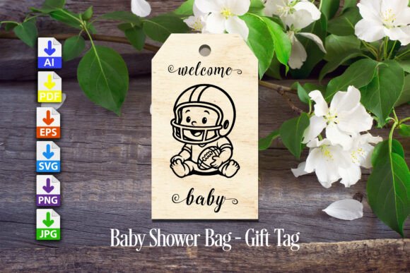 Baby Shower Gift Tag Football 2: Laser Cutting Design Review