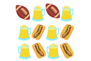 Beer, Football, Brat Pattern: Crafts & Designs Amp Asset