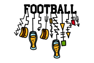 Football Dangle with Beer and Sausage Designs Amp Crafts