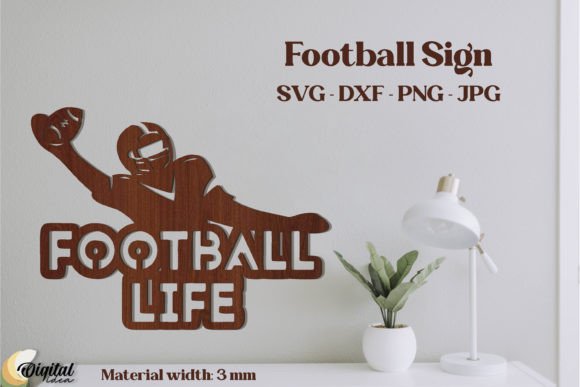 Football Laser Cut Wall Decor for Digital Publishing