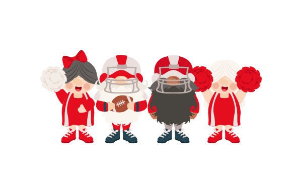 Gnome Cheerleaders American Football Players, Red