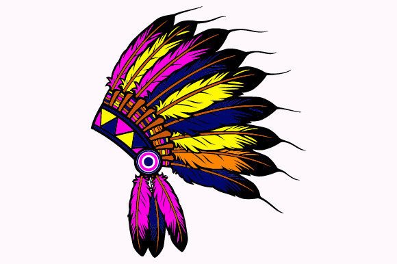 Headdress American Sublimation PNG File Graphics for Print Templates