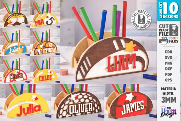 Laser Cutting Organizers for Sports Desk Decor