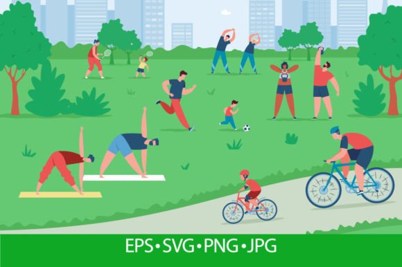 People Exercising and Doing Sports: Graphics & Illustrations Review