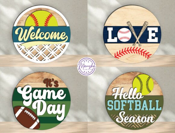 Sports Door Hanger Laser Cut SVG Bundle for Home Decor Laser Cutting
